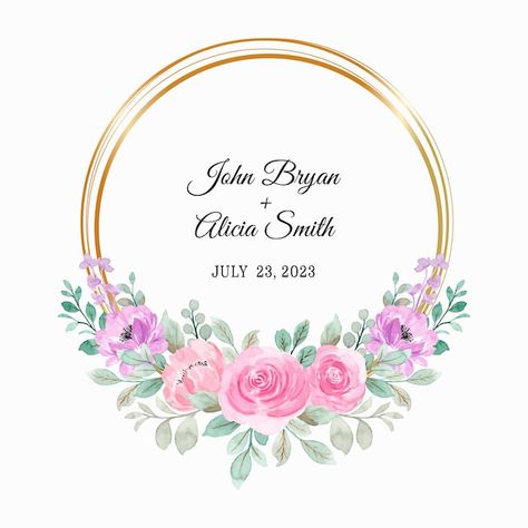 Drawing Wedding Invitation, Pink Floral Wreath, Flower Invitation Card, Emprendimiento Ideas, Leaf Invitations, Frame Watercolor, Floral Wreath Wedding, Spring Floral Wreath, Floral Wedding Invitation Card