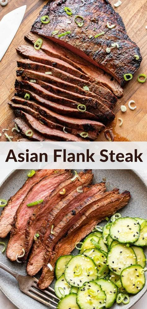 Asian Grilled Flank Steak, Flank Steak Marinade Asian, Korean Flank Steak, Marinated Flank Steak Recipes, Teriyaki Flank Steak, Korean Steak Marinade, Flank Steak Marinade, Asian Steak Marinade, Asian Flank Steak