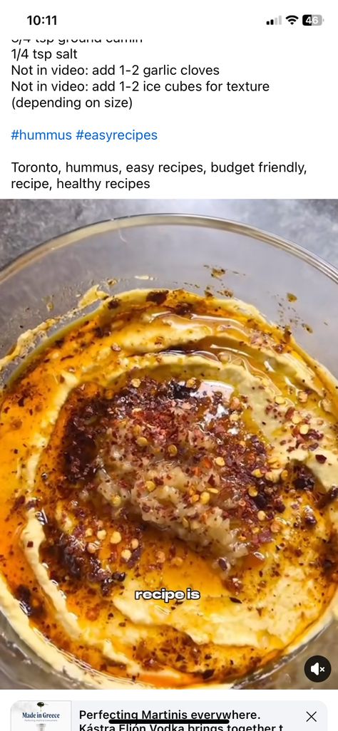 Honey Hummus, Hot Honey, Hummus Recipe, Hummus, Garlic Cloves, Budget Friendly, Easy Meals, Honey, Healthy Recipes