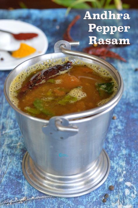 Pepper Rasam Recipe, South Indian Sambar Recipe, Tamil Cooking, Paneer Capsicum Curry, Rasam Rice, Tomato Pappu Andhra, Spice Chart, Kulambu Recipe, Rasam Recipe