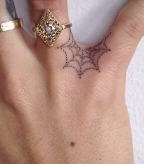 Basic Finger Tattoos, Tattoo To Cover Up Another Tattoo, Hand To Finger Tattoo, Soft Hand Tattoo, Hand Tattoos Spiderweb, Hand Tattoos For Women Dainty, Finger Webbing Tattoo, Thorn Finger Tattoo, Ankle Tattoos For Women Simple