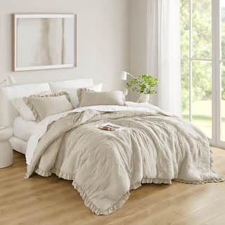 Bed Bath & Beyond | The Best Deals Online: Furniture, Bedding, Rugs, Kitchen Essentials & More Ruffle Comforter, Queen Mattress Topper, Fluffy Comforter, Black Comforter, Solid Bed, Bedding Sets Grey, Mattress Pad Cover, Neutral Bedding, Top Of Bed