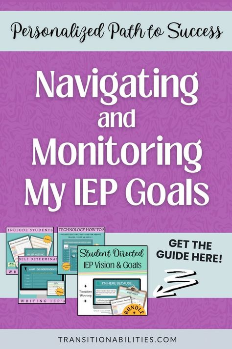 Do your middle or high school SPED students know what their Individualized Education Program (IEP) is? IEP's can't be student-centered if students aren't involved in the process! But how do we do this while also setting up a system to monitor and assess progress towards individualized goals? Check out the blog post for ideas and free resources that prioritize student-centered IEPs and implement effective goal tracking! High School Sped, Special Education Transition, High School Special Education, Individual Education Plan, School Transition, Effective Classroom Management, Iep Meetings, Post Secondary Education, Iep Goals