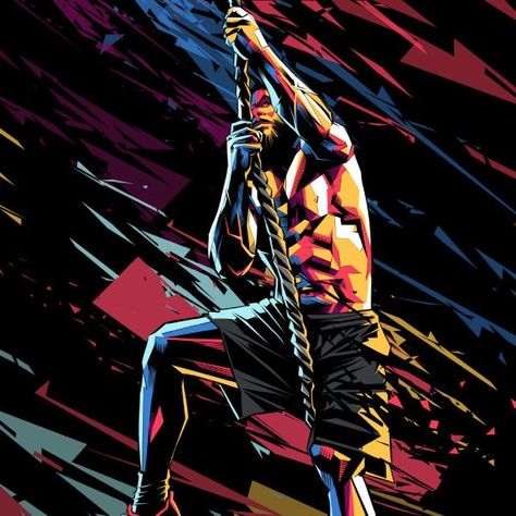 12 Famous Vector Artists and Their Incredible Portofios Shared by @davidromanart Crossfit Wallpaper, Gym Design Interior, Gym Wallpaper, Gym Wall Decal, Gym Poster, Gym Interior, Gym Art, Estilo Fitness, Gym Logo