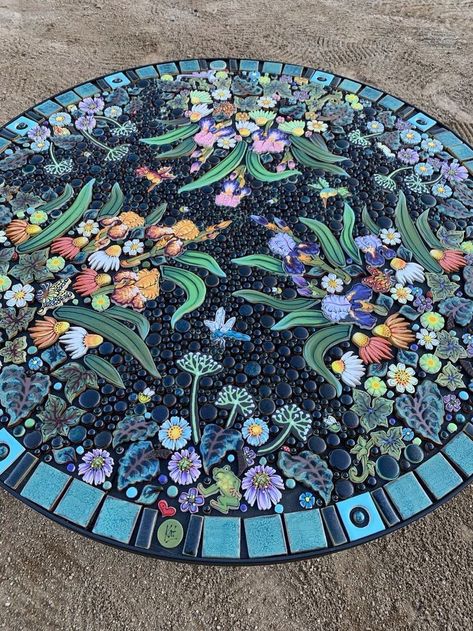 Whimsigoth Mosaic, Mosiac Tile Art, Mosaic Tiles Table, Ceramic Mosaic Art Projects, Rocky Canyon Tile, Glass Mosaic Stepping Stones, Mosaic Projects Ideas, Garden Mosaic Projects, Mosaic Garden Table