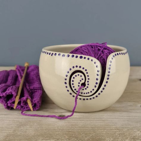 The yarn bowl🧶🤗 by @caldervanandel #yarnbowl #handmade #ceramicart #contemporaryceramics #handmadeceramics #ceramique #keramik #pottery #porcelain Yarn Bowls Pottery Painting, Knitting Bowls Pottery, Pottery Yarn Bowl, Cute Clay Yarn Bowl, Yarn Ceramic Bowls, Knitting Bowls Ceramic, Yarn Bowls Pottery, Pottery Yarn Bowls Handmade Ceramic, Knitting Bowl