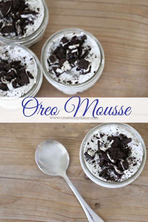 No Bake Oreo Mousse, Cookie And Cream Mousse, Cookies And Cream Mousse Recipe, Oreo Mouse Cup, Oreo Moose Dessert, Oreo Mousse Dessert, Oreo Mousse Recipes, Desert Jars, Oreo Mouse