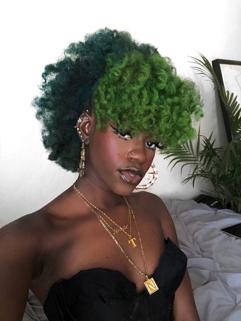 Green Curly Hair, Jane Lane, Dark Green Hair, Natural Girl, Hair Twist, Dyed Hair Inspiration, Twist Styles, Dyed Natural Hair, Hair Guide