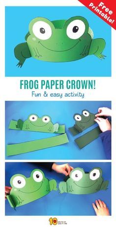 Frog Activity For Preschool, Make A Frog Craft, Frog Mask For Kids, Animals Paper Craft, Frog Crafts Preschool, Frogs Preschool, Frog Classroom, Frog Mask, Craft Ideas For Beginners