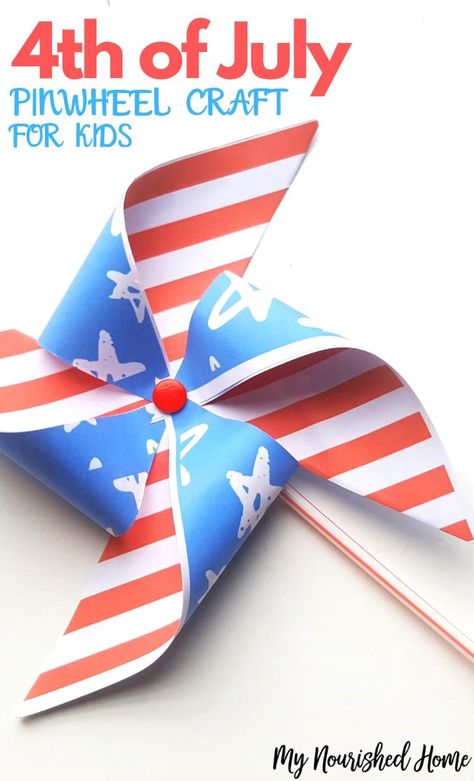 Fourth Of July Pinwheels, 4th Of July Pinwheels, Pinwheel Template, Fourth Of July Games, Patriotic Patterns, Pinwheel Craft, Patriotic Picnic, Kids Gratitude Journal, Paper Pinwheels