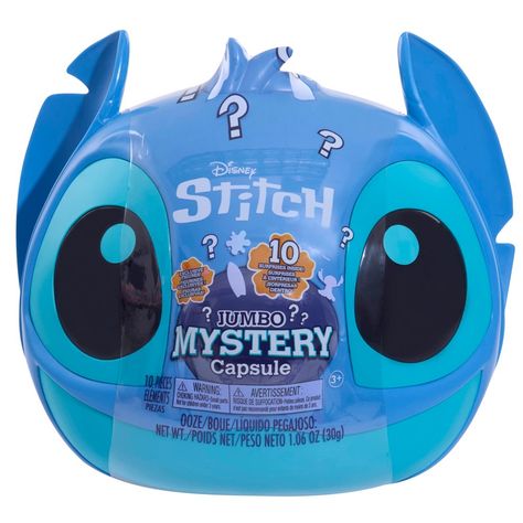 Discover a galaxy of play inside the Disney Stitch Jumbo Mystery Capsule. This 9-inch Disney Stitch character head blind box is packed with 8 Disney Stitch surprises for tons of tropical-themed fun! Kids will love opening the blind bags to discover a cute plushie, a pair of mini figures, a figure accessory, a backpack clip, a Slinky, a container of ooze, a poster, and stickers. With enough variety for hours of imaginative play, it’s an out-of-this-world value! This big, blue Disney Stitch blind Stitch Gifts Diy, Stitch Birthday Outfit, Rose Core, Lilo And Stitch Toys, Character Head, Lilo And Stitch Merchandise, Stitch Quotes, Stitch Birthday, Gymnastics Equipment