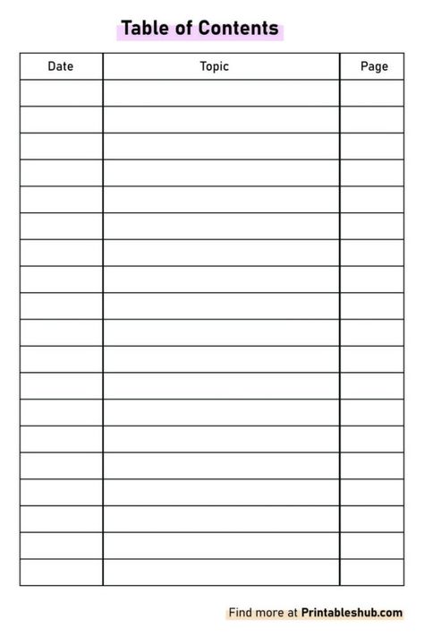 Free Printable Blank Table Of Contents Template [PDF Included] College Acceptance Letter, Table Of Contents Template, Graduation Certificate Template, Table Of Content, Vocabulary Instruction, Meeting Agenda Template, Reference Letter Template, Microsoft Office Word, Blank Templates