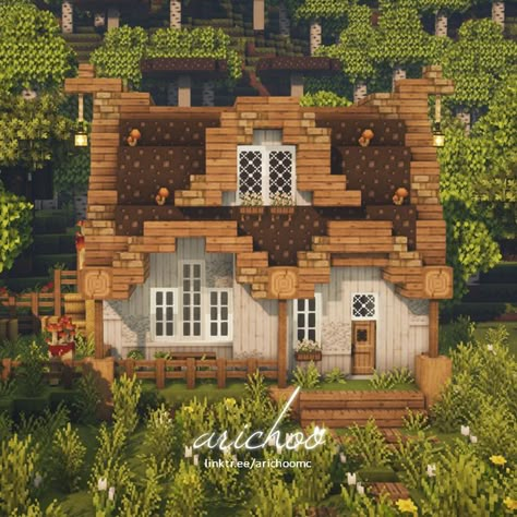 I made a new build! Check out my Patreon for exclusive content! 🥰 #cottagecoreminecraft #cottagecore #cottage #minecraftcottage #minecraftaesthetic #aesthetic #aestheticminecraft #minecraft #mizunos16craft Minecraft Cottage Library, Wooden Cottage Minecraft, Minecraft Aesthetic Cottage House, Cottagecore Minecraft Cottage, Minecraft Cute Farmhouse, Mc Cottagecore Builds, Mini Minecraft Cottage, Aesthetic Minecraft Builds Cottagecore House, Minecraft Cottage Roof