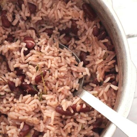 Jamaican Ginger Beer Recipe, Jamaican Rice And Peas Recipe, Rice And Peas Recipe, Jamaican Rice And Peas, Ginger Beer Recipe, Caribbean Dishes, Stew Peas, Jamaican Rice, Rice And Beans Recipe