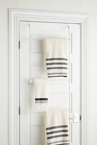 Over The Door Towel Storage, Small Bathroom Towel Rack, Blanket Storage Ideas, Small Bathroom Towel, Bathroom Racks, Bathroom Rental, Closet Transformation, Bath Towel Hooks, Room Revamp