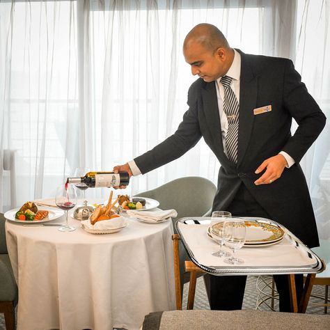 Trained by the Guild of Professional English Butlers, Oceania Cruises' butlers are true professionals who can anticipate your wishes before you realize them yourself. Some butler services include: • Bring you coffee and pastries from Baristas in the morning. • Make your specialty dining reservations for you. • Assist with laundry, dry cleaning and pressing requests. • Book your onboard spa appointments at Aquamar Spa + Vitality Country Club Casual, Coffee And Pastries, Oceania Cruises, Professional English, Laundry Dry Cleaning, Butler Service, The Guild, St Regis, Spa Treatments