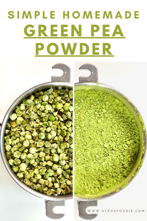 A simple DIY for making homemade green pea powder (pea flour), using either an oven or dehydrator - a delicious vegan protein powder/flour alternative! Pea Powder Recipes, Diy Pea Protein Powder, Pea Flour Recipes, Diy Protein Powder, Diy Flour, Homemade Protein Powder, Dehydrating Food Storage, Lentil Flour, Food Tutorials