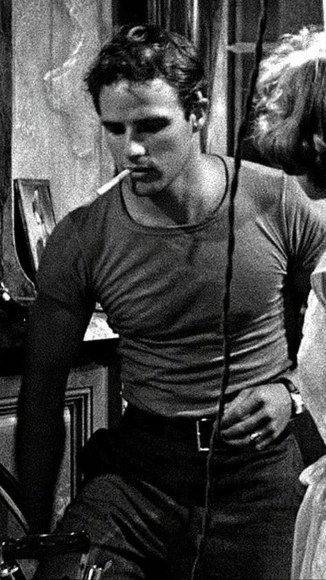 Stanley Kowalski, Elia Kazan, A Streetcar Named Desire, Old Hollywood Movies, Hollywood Men, Love French, Mens Outfit Inspiration, Marlon Brando, Face Men