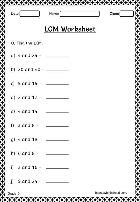 Least Common Multiple (LCM) Worksheets Multiples Worksheet For Grade 4, Least Common Multiple Worksheet, Hcf And Lcm Worksheet For Class 5, Lcm Worksheets For Grade 5, Lcm Worksheet, Lowest Common Multiple, Grade 5 Math Worksheets, Least Common Multiple, Mental Maths Worksheets