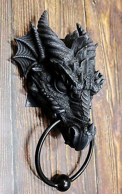 Ancient Medieval Fantasy Horned Dragon Head Door Knocker Resin Dragon Home Decor  | eBay Fantasy Themed Decor, Medieval Home Decor Modern, Fancy Door Knocker, Fantasy Decor Ideas, Medieval Bedroom Decor, Goth Room Accessories, Dragon Door Knocker, Diy Door Knocker, Magic Home Decor