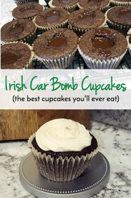 Brown Eyed Baker Irish Car Bomb Cupcakes, Adult Cupcakes, Boozy Cupcakes Recipes, Irish Car Bomb Cupcakes, Irish Cake, Irish Car Bomb, Domestic Engineer, Infused Cupcakes, Texas Sheet Cake Recipe