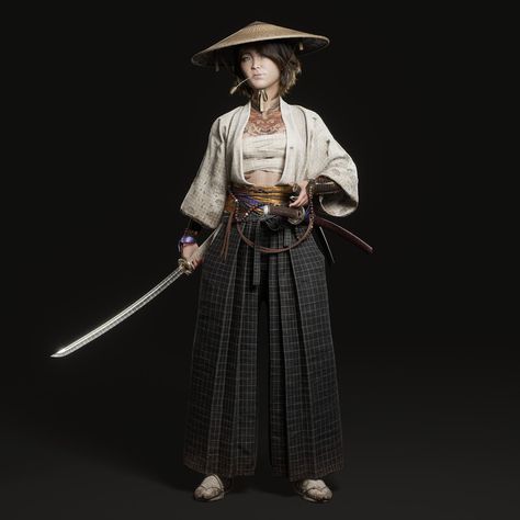 ArtStation - Samurai Japanese Female Samurai Outfit, Samurai Top Knot, Samurai Female Outfit, Female Samurai Cosplay, Female Samurai Outfit, Samurai Outfit Women, Samurai Outfit Character Design, Japanese Samurai Outfit, Fantasy Japanese Clothing