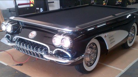 COOL VETTE POOL TABLE Car Pool Table, Steampunk Pool Table, Pool Table Luxury, Diy Pool Table, Vintage Snooker Table, Pool Table Design, Luxury Billiard Table, Pub Games, Man Cave Furniture