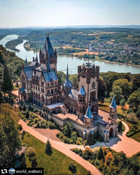 Castles and Palaces on Instagram: “Drachenburg Castle is the largest in North-Rhine Westphalia, Germany. It was built in the 19th century by an extravagant banker granted a…” Drachenburg Castle, North France, Bonn Germany, Milan Cathedral, Angkor Wat Temple, Gothic Castle, Castle Aesthetic, Germany Castles, Back Ground