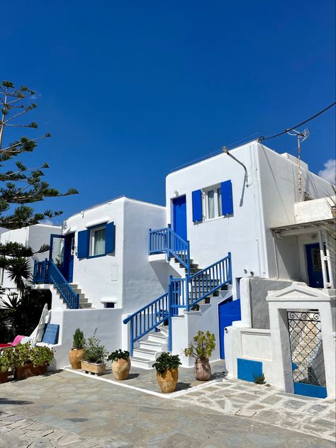 Greece house inspo aesthetic mamma mia island Mediterranean mykonos Mykonos Greece Architecture, Greece Mamma Mia Island, Greece Room Aesthetic, Mamma Mia House, House Inspo Aesthetic, Mykonos Architecture, Aesthetic Mamma Mia, Mamma Mia Island, Greece Houses