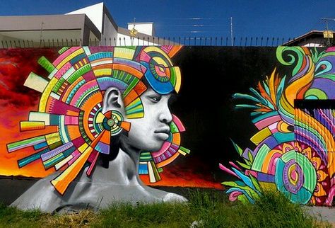 sanpiano: Morbeck and Decy… Aztec Mural, Ephemeral Art, Amazing Street Art, Graffiti Murals, Murals Street Art, Street Graffiti, Art Painting Gallery, Street Art Graffiti, Street Artists