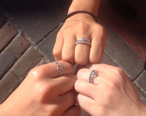 Matching PANDORA Princess Rings 💍💍💍👑👑👑💙💚💖 Pandora Matching Rings, Matching Rings For Best Friends Pandora, Matching Pandora Rings, Pandora Rings Crown, Pandora Princess Tiara Ring, Tiara Ring Pandora, Princess Rings, Pandora Rings Princess, Pandora Princess