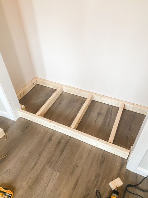 Mudroom Ideas Entryway Board And Batten, Mudroom Closet Diy, Open Closet Ideas Entryway, Small Entryway Closet Ideas, Closet To Mudroom Convert, Closet Turned Mudroom, Redo Closet, Hall Closet Makeover, Mudroom Closet Makeover