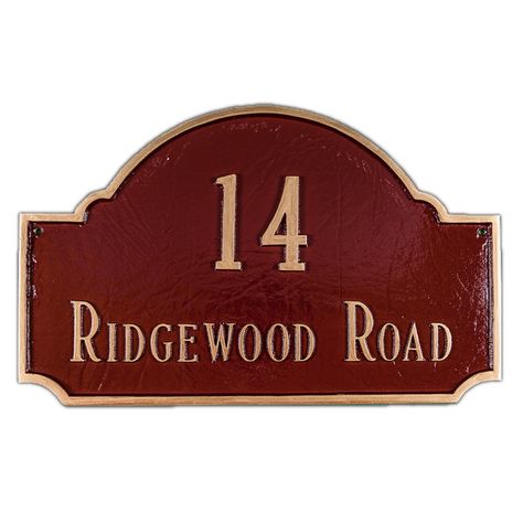 Fitzgerald 2-Line Address Plaque Lawn Address Sign, Sign Inspiration, Number Signs, Chocolate Gold, House Number Plaque, House Photo, Address Plaques, New Homeowner Gift, Address Signs