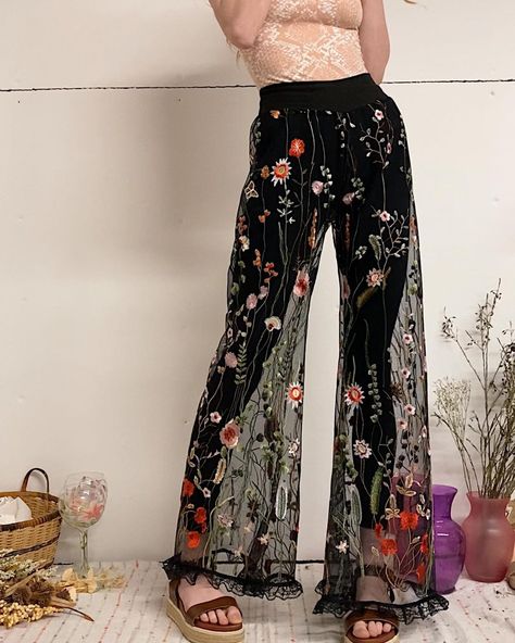 Soleil Comfort ✨ on Instagram: “i am so excited to introduce the forest fairy layover pants 🌳🧚🏼‍♀️🖤 link in bio 🥰 outside the US? just send me a DM to place your order🌟…” Tulle Pants, Kurti Ideas, Forest Fairy, Flower Embroidery, Embroidery Flowers, The Forest, Accent Pieces, Denim Fashion, So Excited