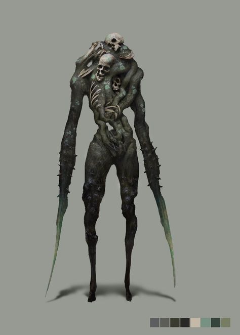 ArtStation - dark elemental creature, David Masson Deformed Monster, Dark Fantasy Monster, Elemental Creature, Dark Fantasy Creatures, Horror Creatures, Dark Creatures, Creepy Monster, Humanoid Creatures, Horror Monsters