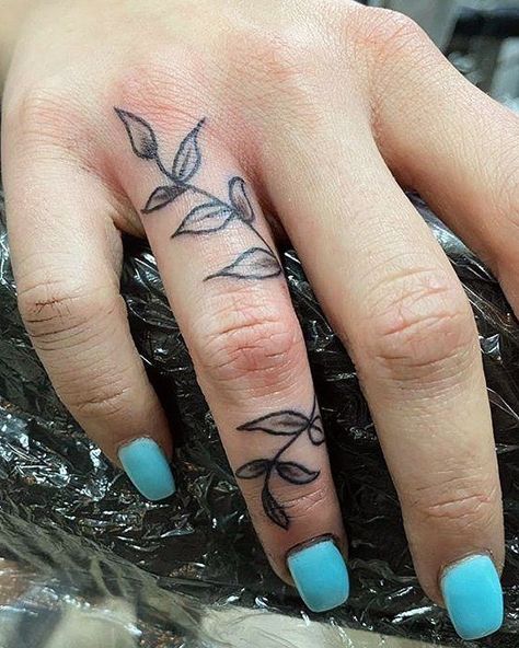 Pinky Finger Vine Tattoo, Flower Vine Finger Tattoo, Thumb Vine Tattoo, Vine Finger Tattoos, Wrap Around Wrist Tattoos, Thumb Tattoos, Finger Tattoo For Women, Vine Tattoos, Ring Tattoos