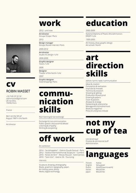 Resume Design Inspiration, Cv Website, Cv Original, It Cv, Graphic Design Cv, Cv Inspiration, Mises En Page Design Graphique, Resume Layout, Creative Cv