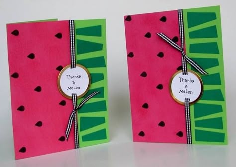 Watermelon Birthday Card, Watermelon Cards Handmade, Summer Cards Handmade, Watermelon Cards, Watermelon Card, Watermelon Ideas, Craft Ideas For Beginners, Watermelon Crafts, Aesthetic Paper