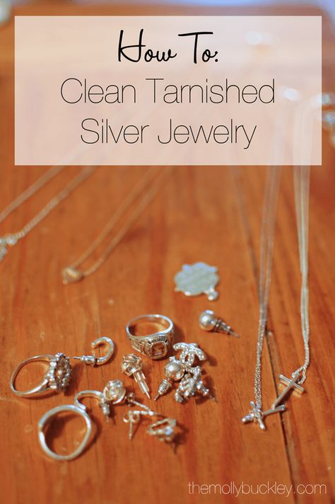 Clean Tarnished Silver, Clean Tarnished Silver Jewelry, Cleaning Tarnished Silver, Homemade Jewelry Cleaner, Tarnished Silver Jewelry, Silver Jewelry Cleaner, Clean Sterling Silver, How To Clean Silver, Claddagh Ring