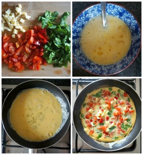 Vegetarian Omelette, Vegetable Omelette, Healthy Omelette, Healthiest Breakfast, Omlet Recipes, Omelette Recipe Easy, Slim Fast Diet, Recipe For Breakfast, Veggie Omelette