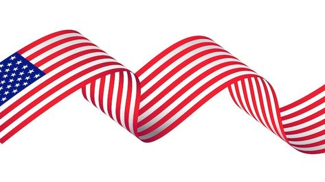 Vector waving american flag ribbon | Premium Vector #Freepik #vector Waving American Flag, American Independence, Usa Flag, Independence Day, Premium Vector, American Flag, Graphic Resources, Flag, Ribbon