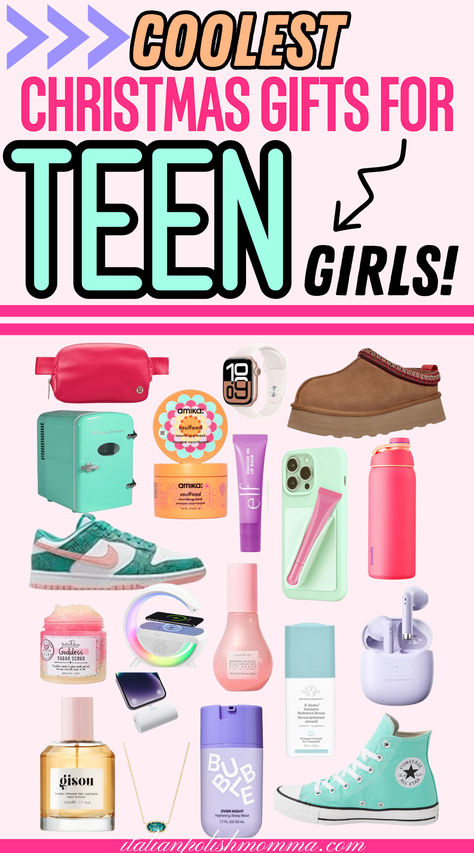 Best gift ideas for teen girls this Christmas, teen girl gift guide, coolest gift ideas for teen girls this year Christmas Basket For Teenage Girl, Best Gifts For Teen Girls 2024, Best Gifts For Teenagers, Sporty Teen Girl Gifts, Gifts For Pre Teen Girls Ideas, Teen Gifts For Christmas, Preteen Girl Gift Ideas Christmas, Teen Girl Christmas List 2024, Things Teens Want For Christmas