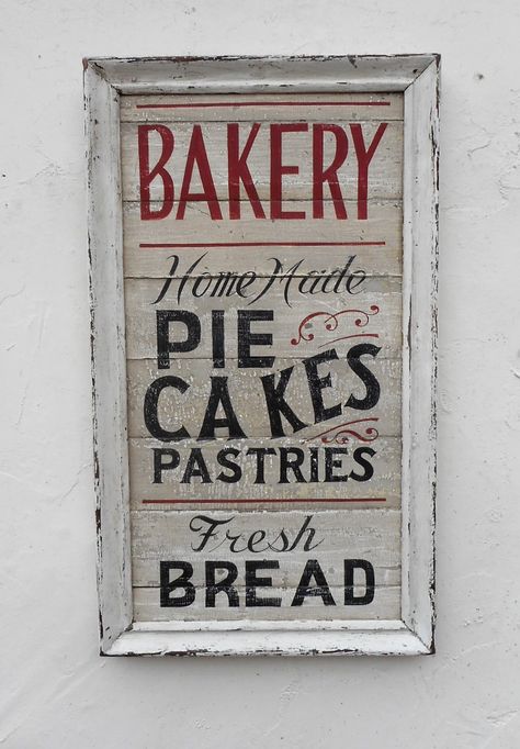 Bakery Signs, Bakery Signage, Sandwich Board Signs, Summer Cafe, Sign Lettering, Vintage Wood Signs, Vintage Bakery, Farmhouse Kitchen Signs, Bakery Sign