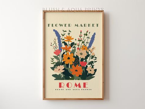 Flower Market Print, Market Poster, Flower Market Poster, Abstract Botanical, Print Flower, Poster Retro, Online Printing Services, Printing Center, Flower Market