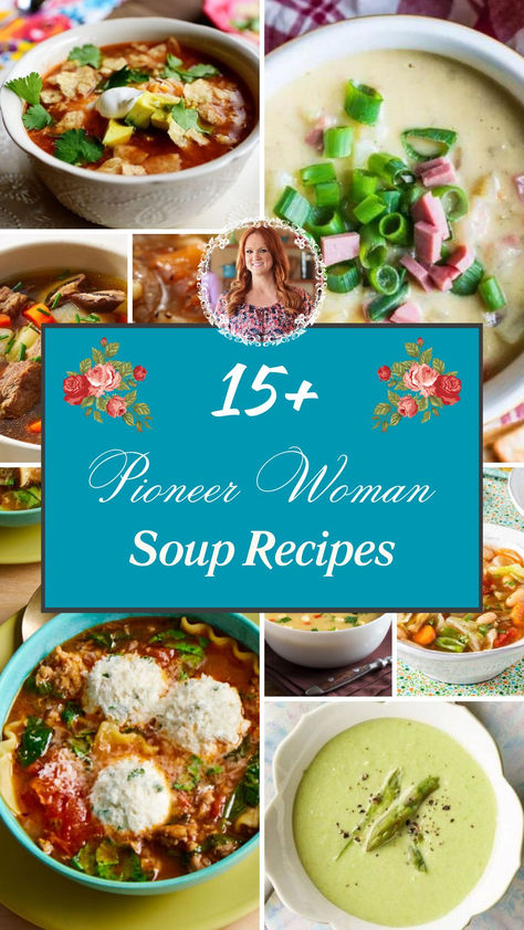 15+ Pioneer Woman Soup Recipes Pioneer Woman Tortellini Soup, Soup Recipes Pioneer Woman, Pioneer Woman Tortilla Soup, Pioneer Woman French Onion Soup, Pioneer Woman Italian Wedding Soup, Pioneer Woman Soup Recipes, Pioneer Woman Soup, Pioneer Woman Potato Soup, Chicken Tortilla Soup Pioneer Woman