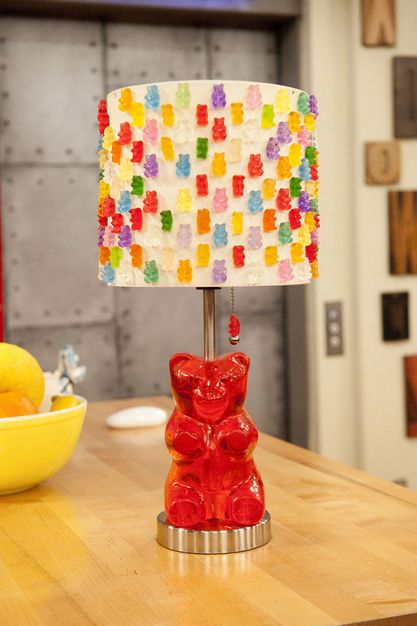 gummi bear lamp I Carly Room Decor, Colorful Wall Mirrors, Icarly Furniture, Quirky Classroom Decor, Icarly Room, Icarly Bedroom, Gummy Bear Lamp, Kids Room Lamp, Candy Themed Bedroom