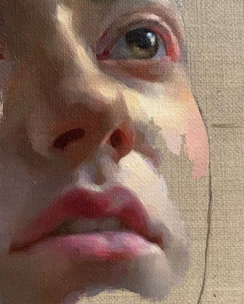 Face Oil Painting, Close Up Faces, Spring Portraits, Oil Painting Inspiration, Portraiture Painting, 얼굴 그리기, Pastel Portraits, Gouache Art, Spring Painting