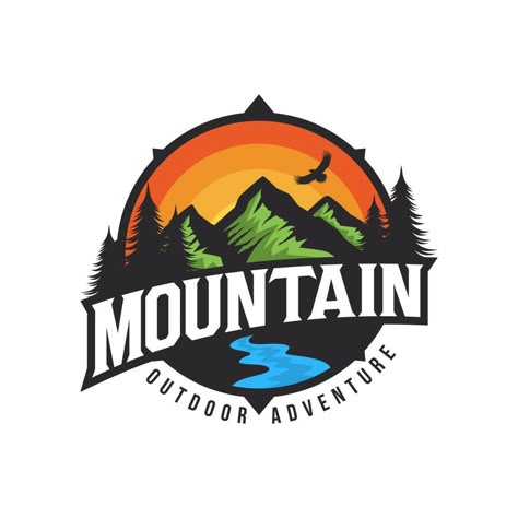 Mountain Logo Design, Mountains Logo, Outdoor Logo, Camp Logo, Outdoor Logos, Adventure Logo, Mountain Logo, Photoshop Tutorial Photo Editing, Annual Report Design