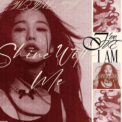 Wonyoung Poster Edit, Kpop Edit Inspiration, Ive Poster Edit, Wonyoung Poster, Ive Poster, Kpop Retro, Kpop Cover, Kpop Design, Diary Cover