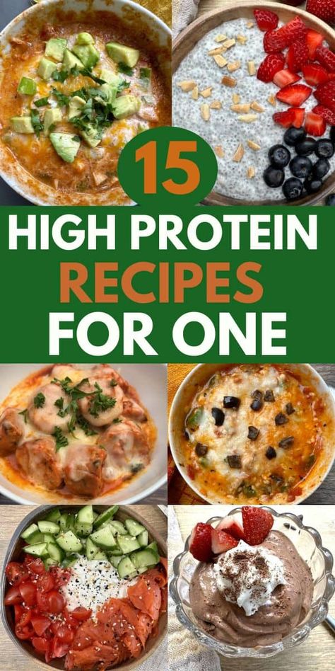 Easy High Protein Meals For One, Healthy High Protein Recipes Dinners, High Protein Savoury Breakfast, High Protein Dinner Ideas Easy, Hi Protein Recipes, High Protein Meals For One Person, Low Carb Protein Meals, Protein Lunches For Teens, Small High Protein Meals